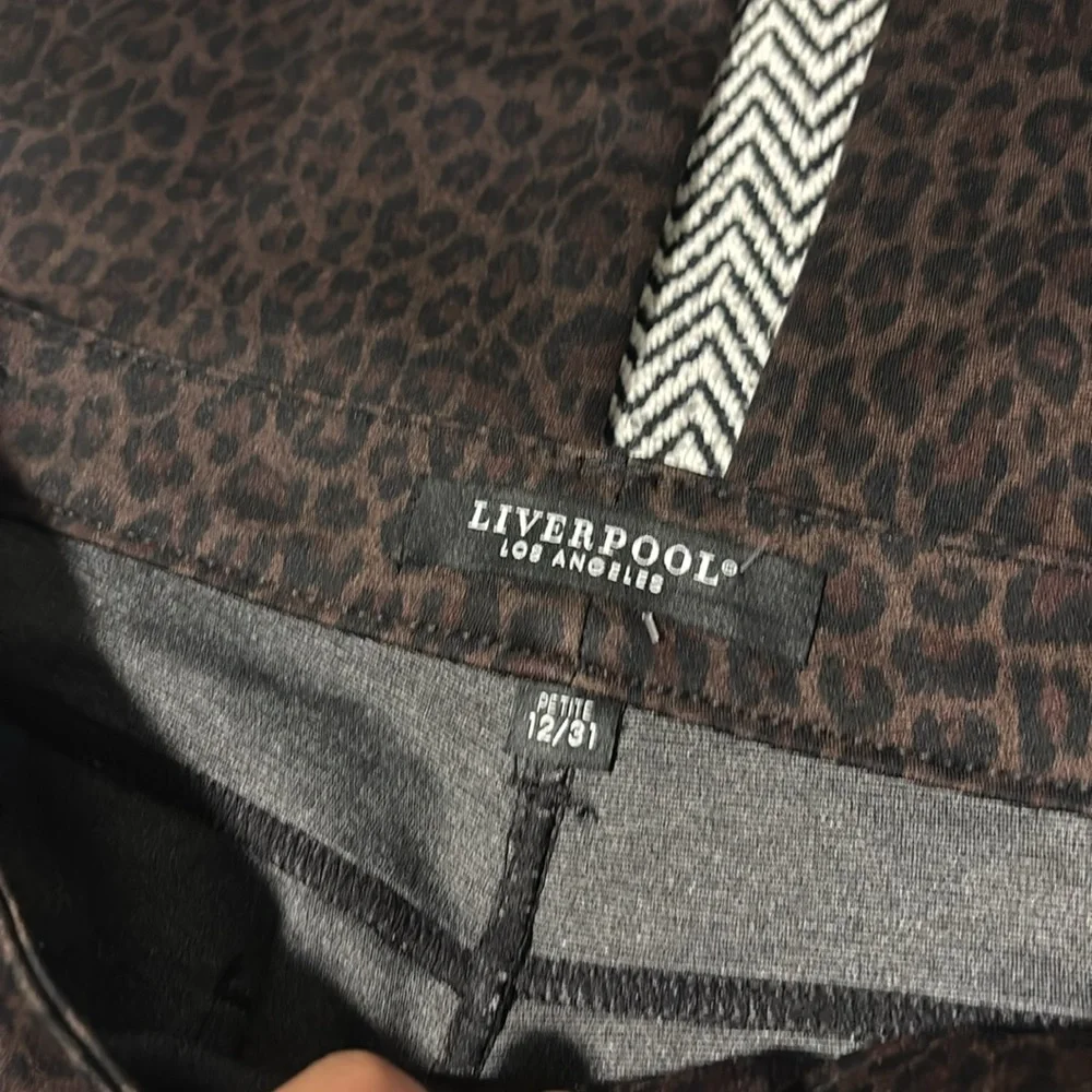 Liverpool Cheetah Print Ponte Pants - Black/Brown - Size 12/31 Petite - NWT - Picture 4 of 12